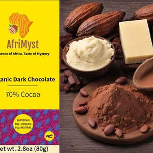 3 barer | Vegansk choklad med 70 % ekologisk kakao från Ghana | Rättvisemärkt | CO2-neutral | Enkelt ursprung