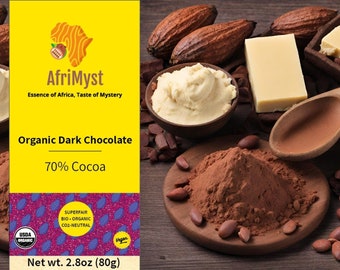3 bars | Vegan Chocolate with 70% Organic Ghana Cocoa | Fairtrade | CO2 Neutral | Single Origin