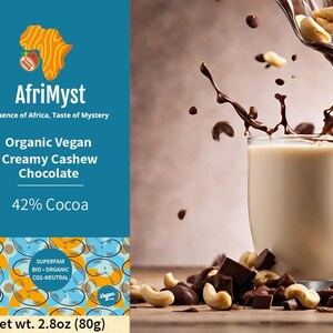 3 barer | Vegansk mjölkchoklad med krämiga cashewnötter och 42 % ekologisk Ghana-kakao | Rättvisemärkt | CO2-neutral | Enskilt ursprung