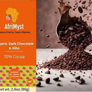 3 barer | Vegansk choklad med nibs och 70 % ekologisk Ghana-kakao | 3 barer | Rättvisemärkt | CO2-neutral | Enkelt ursprung
