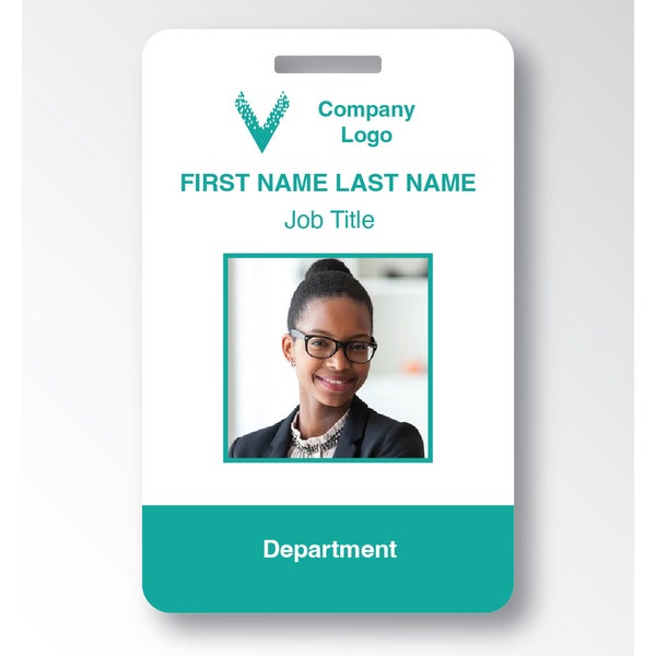 Custom Photo ID Badge with Optional Attachment - Personalized Name Tag for Business, Healthcare, School