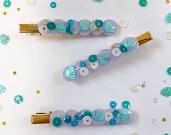 Littlest Mermaid Kids Hair Clips