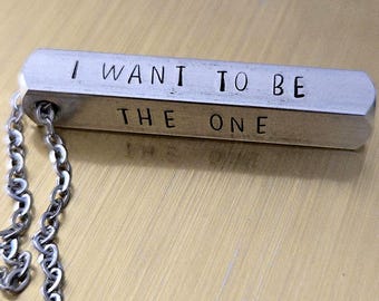 Twenty One Pilots Breach Downstairs Hand Stamped Aluminum Bar Necklace