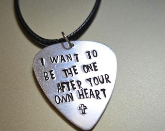 Twenty One Pilots Breach Downstairs Hand Stamped Guitar Pick Necklace-After Your Own Heart