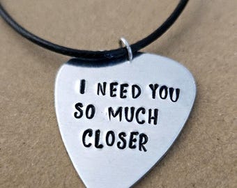 DCFC Death Cab for Cutie Transatlanticism Lyrics Hand Stamped Guitar Pick Necklace