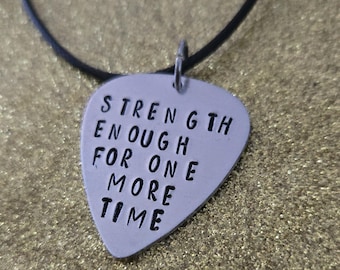 Twenty One Pilots Clancy Backslide Lyrics Hand Stamped Guitar Pick Necklace