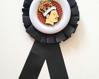 Rebellious Rosette Award Ribbon Brooch Badge Queen Freddie Mercury