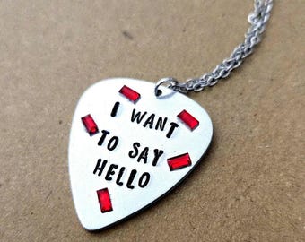 Twenty One Pilots Trees Confetti Hand Stamped Guitar Pick Necklace-Customizable