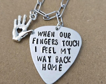Twenty One Pilots Clancy Navigating Hand Stamped Guitar Pick Charm Necklace