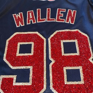Rhinestone Morgan Wallen 98 Braves Jersey