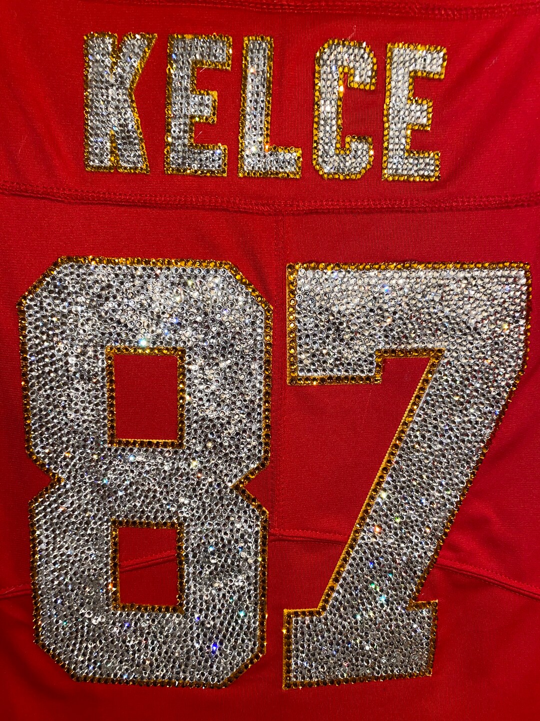 Travis Kelce Jersey Rhinestone Kansas City Etsy
