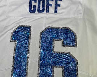 White Rhinestoned Detroit Lions  jerseys -
