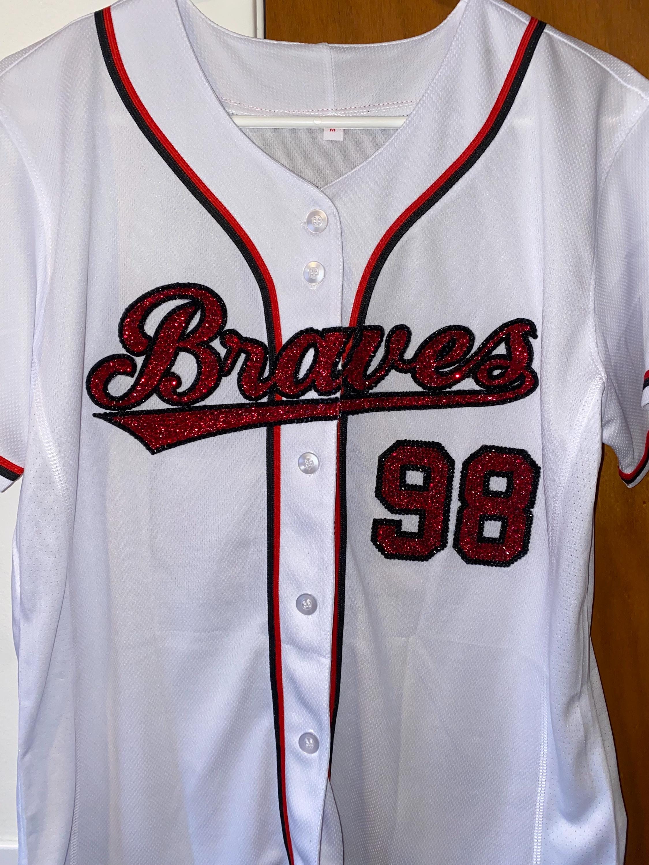 Rhinestone Morgan Wallen 98 Braves Jersey - White! - Etsy
