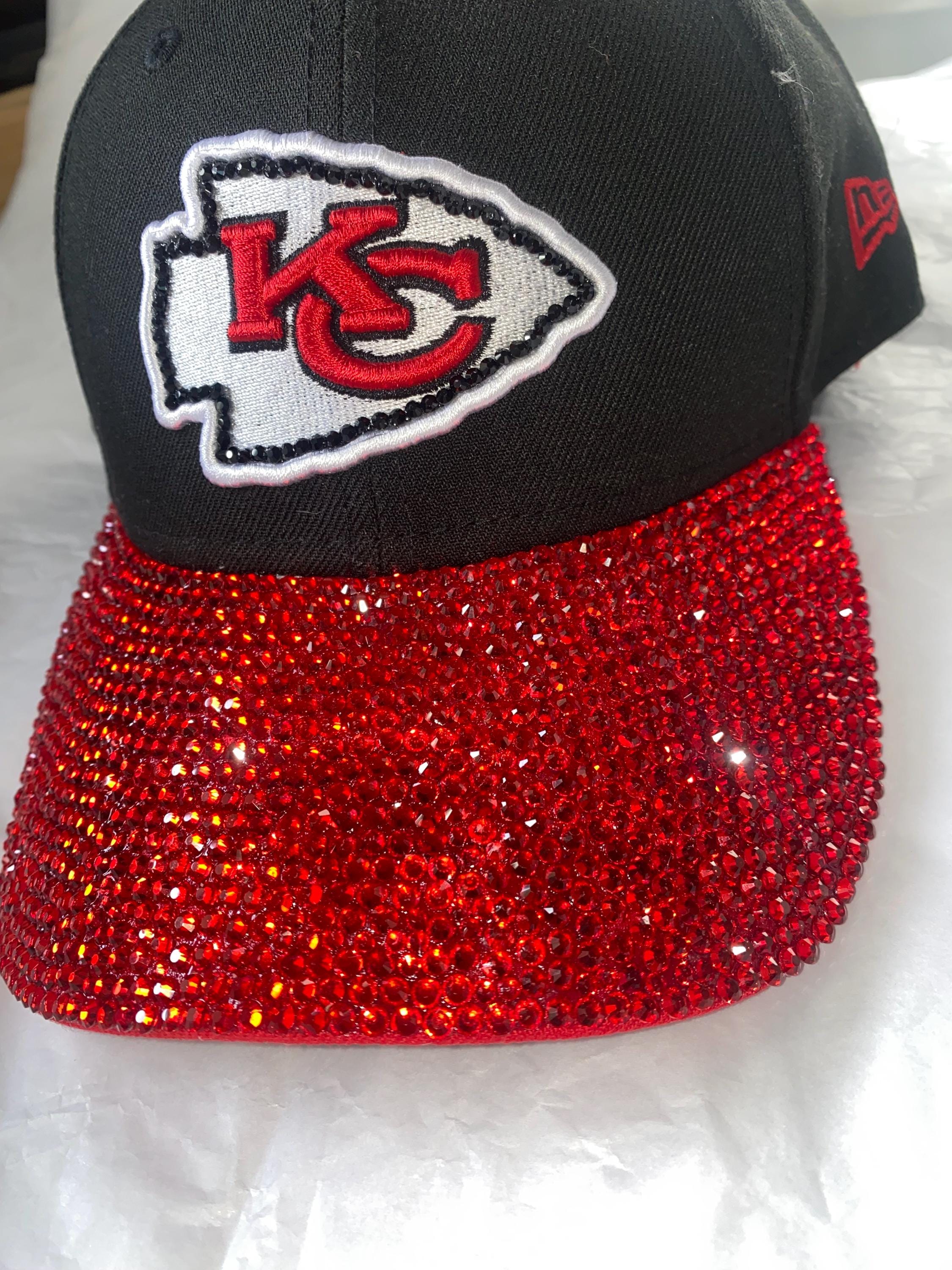 Black Rhinestone Kansas City Chiefs Cap with Red Logo Kansas City Chiefs KC Winter Hat Skull Cap Beanie Fleece  main image 2