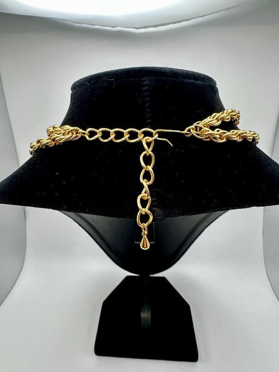 Vintage KJL for Avon signed gold tone necklace 19… - image 4
