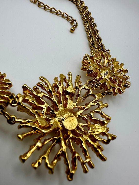 Vintage KJL for Avon signed gold tone necklace 19… - image 3