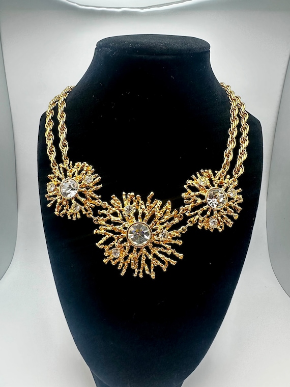 Vintage KJL for Avon signed gold tone necklace 19… - image 1