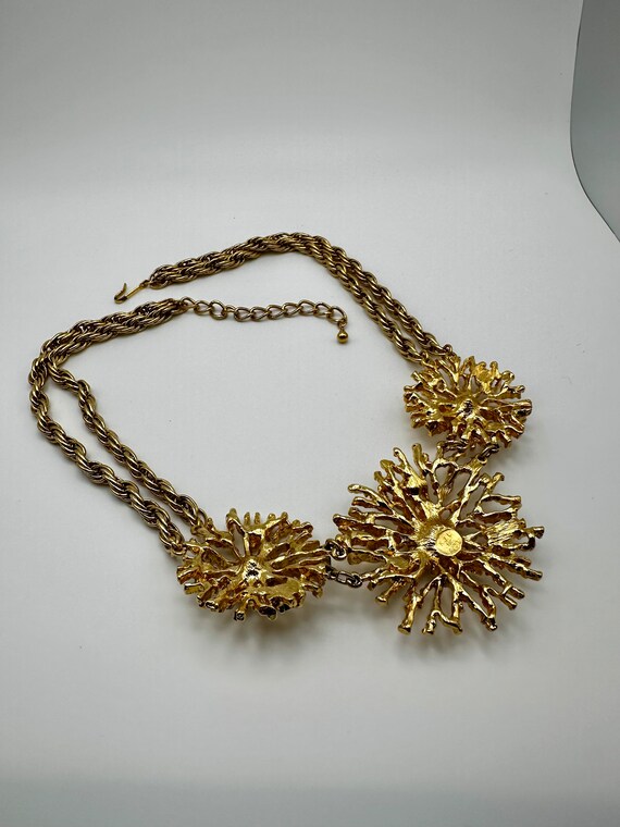 Vintage KJL for Avon signed gold tone necklace 19… - image 6
