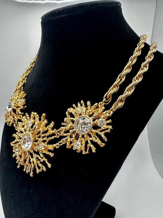 Vintage KJL for Avon signed gold tone necklace 19… - image 5