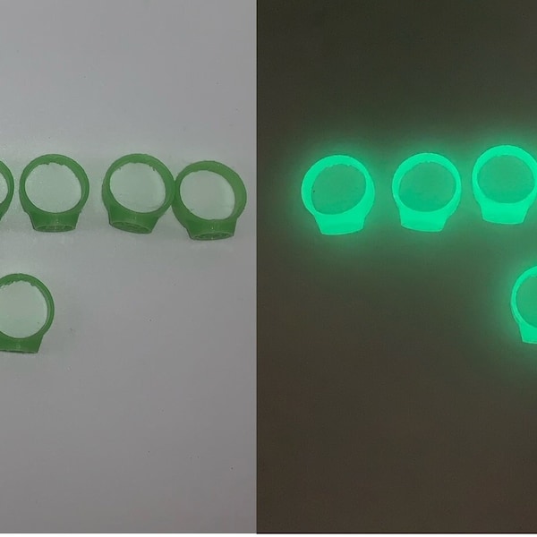 Grünes Windlicht Glow in the dark grüner Powerring - Jade grün bei Tageslicht & grün im Dunkeln. - Nachleuchtender Ring