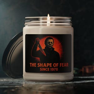Horror Candle, 9oz Candle - The Shape of Fear, Home Decor, Gift, Candle for Horror Fans, Horror Movie Candle,