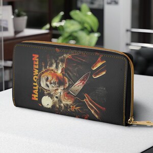 Cartera Myers, Cartera de Terror, Horror, Myers, Regalo, Cartera con Cremallera, Cartera, Accesorios, Accesorios para Bolsos
