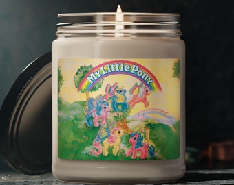 Vela perfumada de 250 ml, con temática de los 80, de cera de soja, ideal para decorar el hogar.
