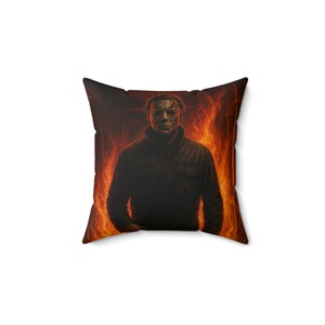Halloween Horror Movie Pillow, Spooky Home Decor, Gothic Cushion, Cozy Fall Accent, Gift for Horror Fans