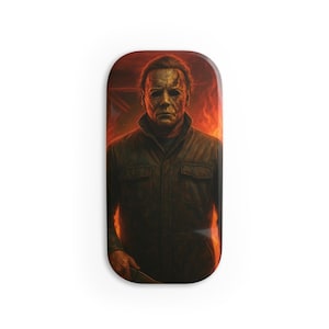 Horror Phone Grip, Myers, Movie Lover Gift, Phone Stand, Halloween Decor, Horror Gift, Phone Stand, Click-On Phone Grip, Phone Accessory