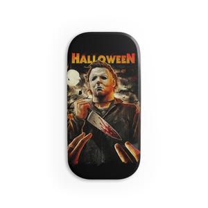 Uchwyt na telefon z funkcją klikania na Halloween, stojak na telefon w stylu horroru, upiorny dodatek do telefonu, dekoracja na Halloween, prezent na „cukierek albo psikus”, gadżety z filmów grozy