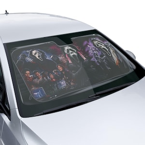 Horror Sonnenschutz, Horror Auto Sonnenschutz, Geist, schreien, Geschenk für Auto-Liebhaber, Sonnenschutz, Autozubehör, Auto Sonnenschutz