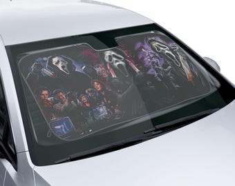 Horror Sonnenschutz, Horror Auto Sonnenschutz, Geist, schreien, Geschenk für Auto-Liebhaber, Sonnenschutz, Autozubehör, Auto Sonnenschutz