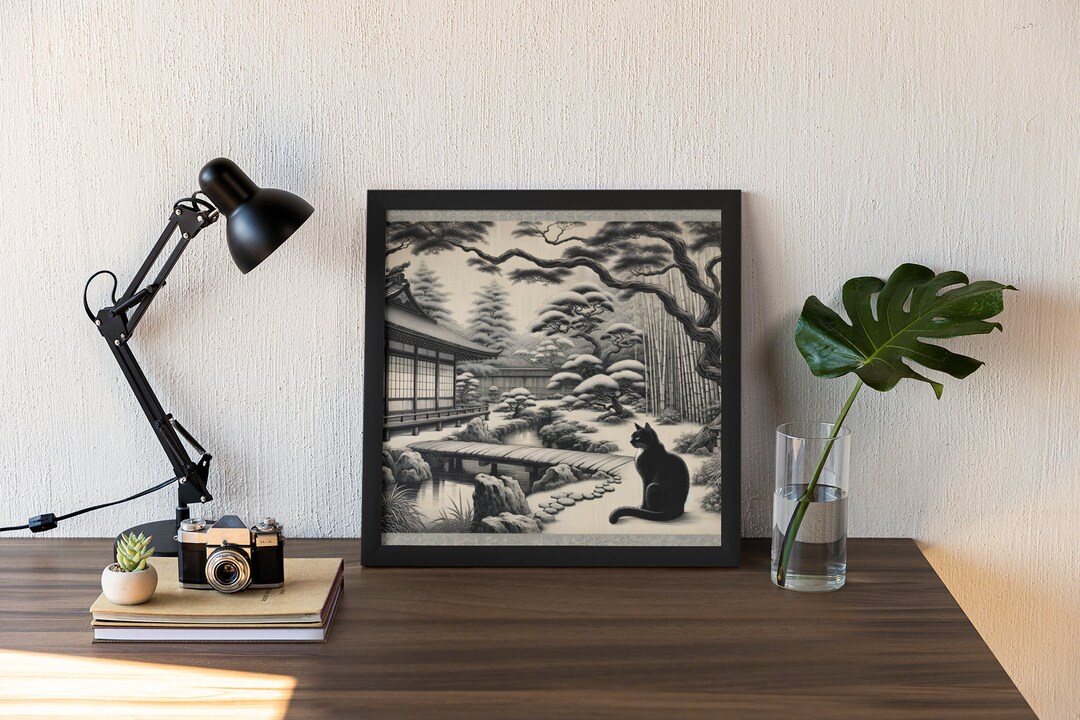 Zen Garden Tranquility Japanese Style Canvas Print Serene Landscape Art