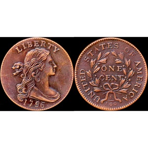 1796 Draped Bust Large Cent Copper Coin - Circulated