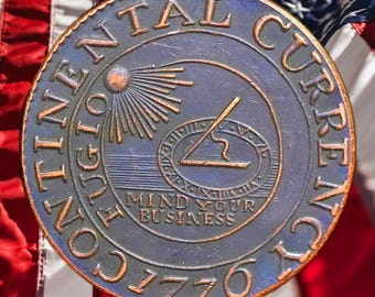 1776 Continental Currency Dollar Copper Coin