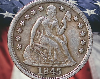1845 Seated Liberty Dime Silver Plated Coin - Circulated