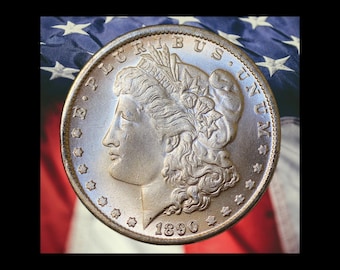 1890-O Morgan Dollar Silver Plated Coin Modern RESTRIKE Token - Unc