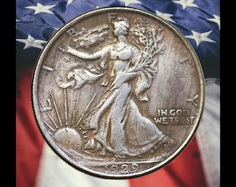 1929-D Walking Liberty Half Dollar Silver Plated Coin - Cir