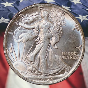 1921-D Walking Liberty Half Dollar Silver Plated Coin - Uncirculated