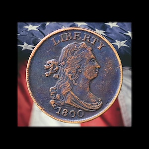 1800 Draped Bust Half Cent Copper Coin