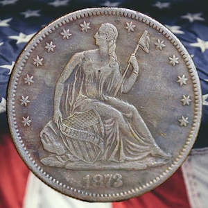 1873-CC Seated Liberty Half Dollar Silver Plated Coin - Circulated