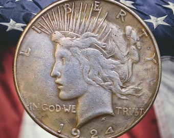 1924 / 1934 Peace Dollar Two Face Double Heads Silver Plated Error Coin - Circulated
