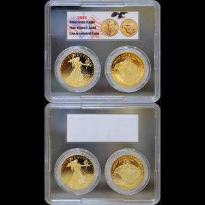 2-coin Set 2023 Proof American Eagle Gold Plated Coin - Not Real Gold