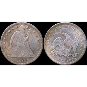 1870 Seated Liberty Dollar Silver Plated Coin - Circulated