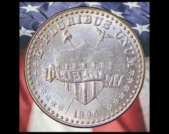 Pattern 1896 Liberty / Shield 1C One Cent Nickel Coin Modern RESTRIKE Token