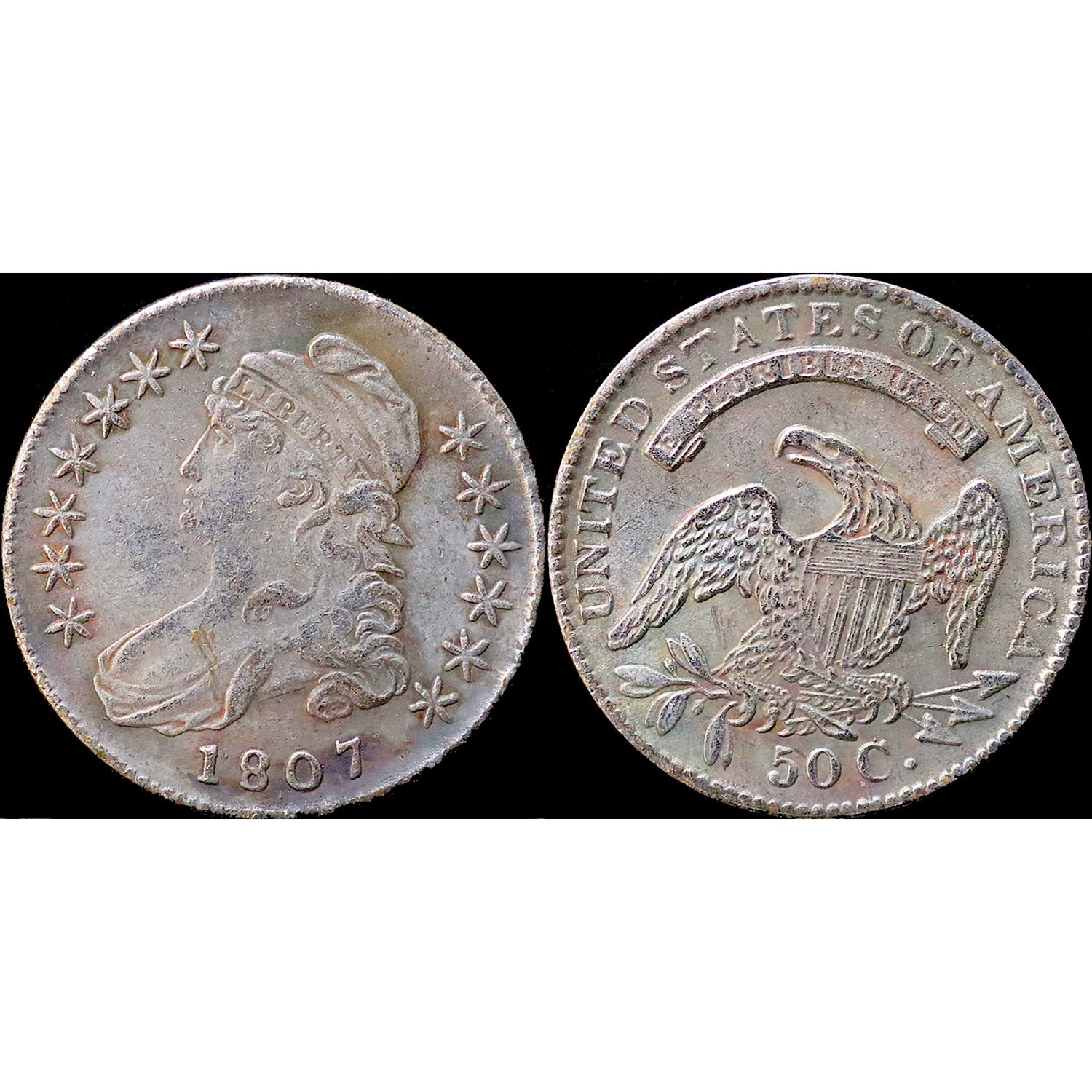 1807 Capped Bust Half Dollar Lettered Edge Silver Plated Coin