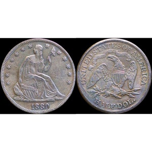 1880 Seated Liberty Half Dollar Silver Plated Coin - Circulated