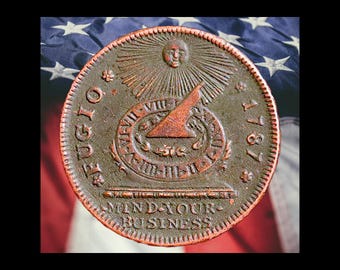1787 Fugio Colonial Cent "We are One, United States" Copper Coin Modern RESTRIKE Token