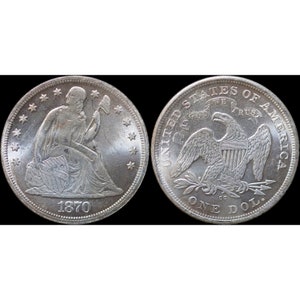 1870-CC Seated Liberty Dollar Silver Plated Coin - Uncirculated