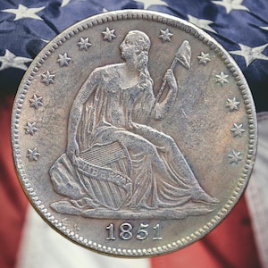 1851-O Seated Liberty Half Dollar Silver Plated Coin - Circulated